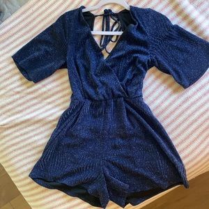 Alta’rd State Mi Ami Blue Sparkle Romper